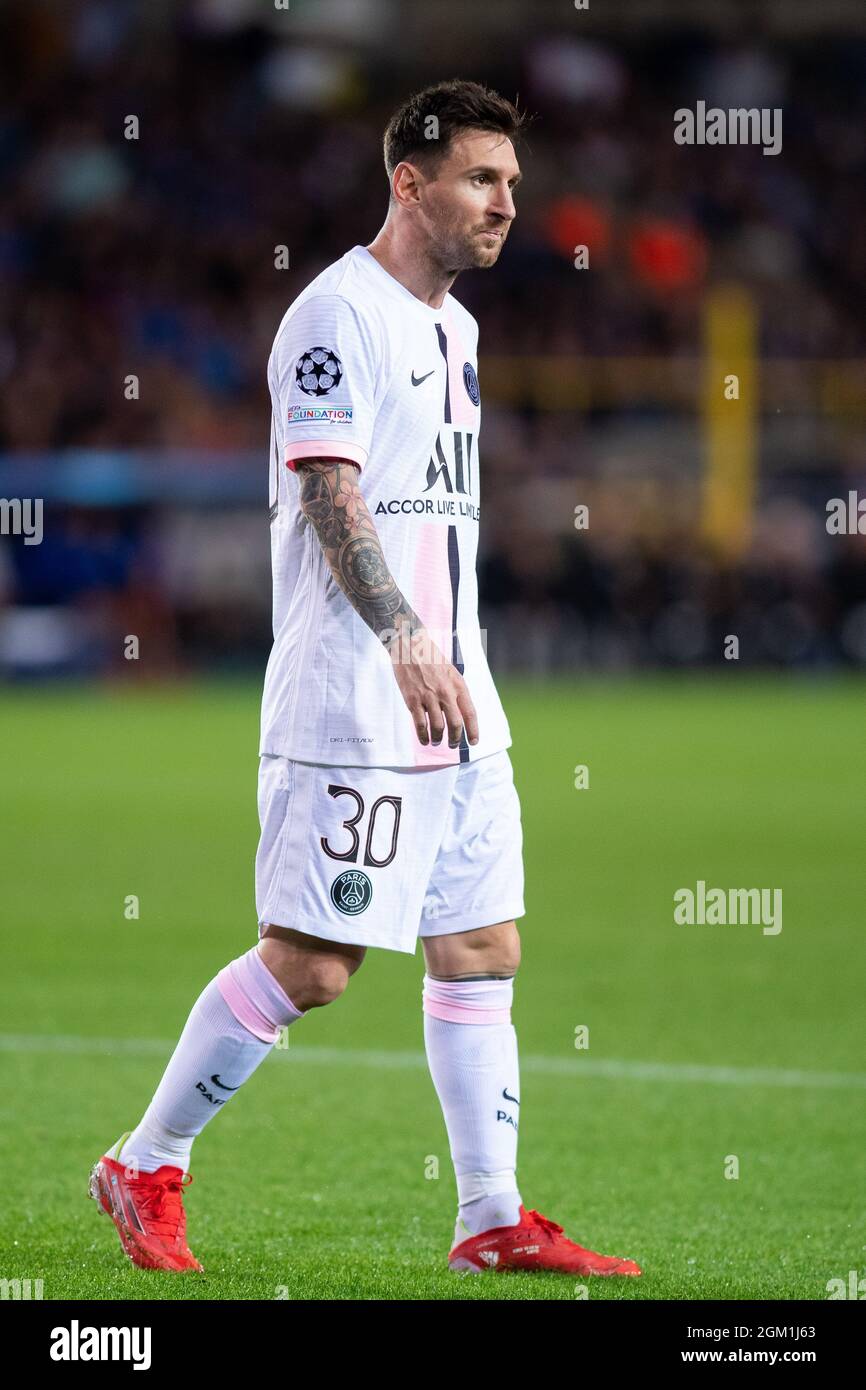 BRUGGE, BELGIUM - SEPTEMBER 15: Lionel Messi of Paris Saint-Germain during  the UEFA Champions League group A match between Club Brugge KV and Paris Sa  Stock Photo - Alamy