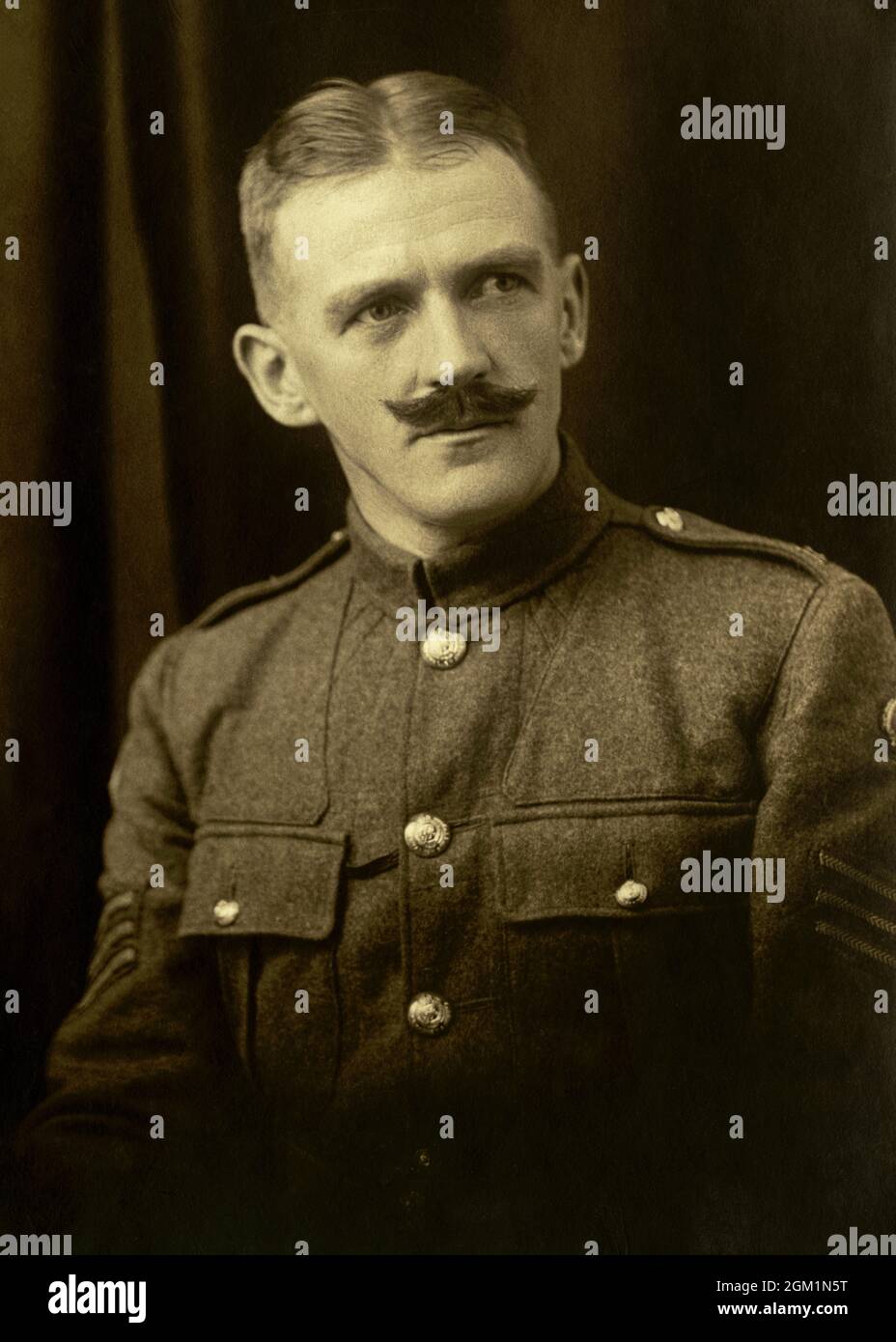A British Army sergeant from the 1914 - 1918 First World War era, his ...