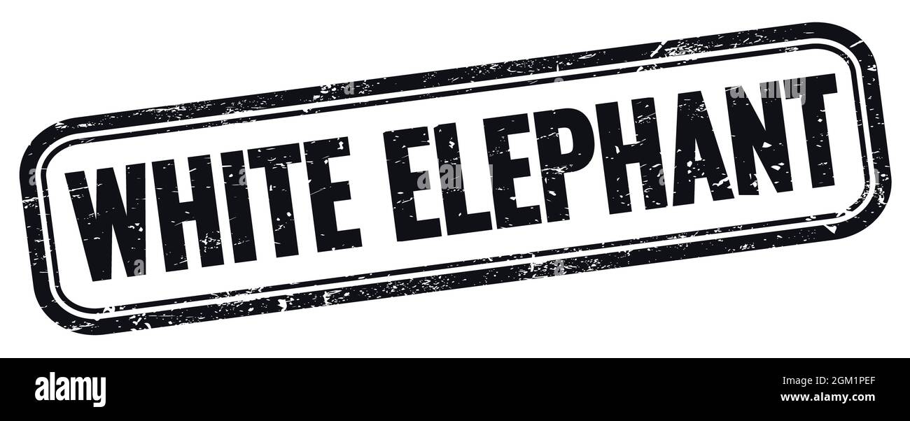 White Elephant Lettering WHITE ELEPHANT text on black grungy vintage rectangle stamp Stock Photo ...