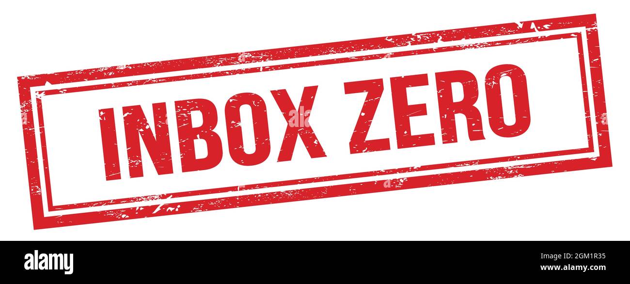 INBOX ZERO text on red grungy vintage rectangle stamp Stock Photo - Alamy