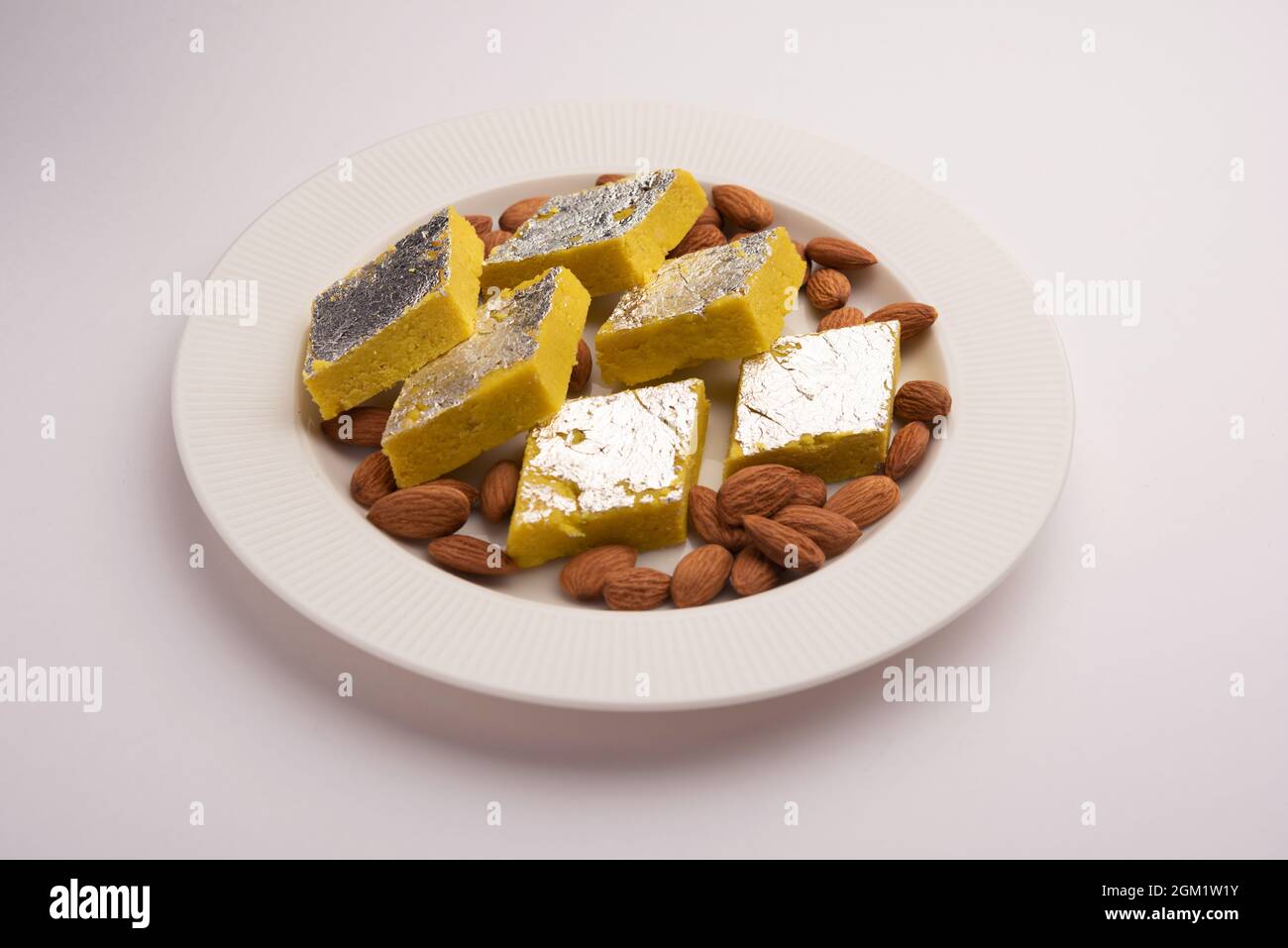 Indian Sweet Food Badam Katli or Barfi Also Known As Almond Sweet burfi