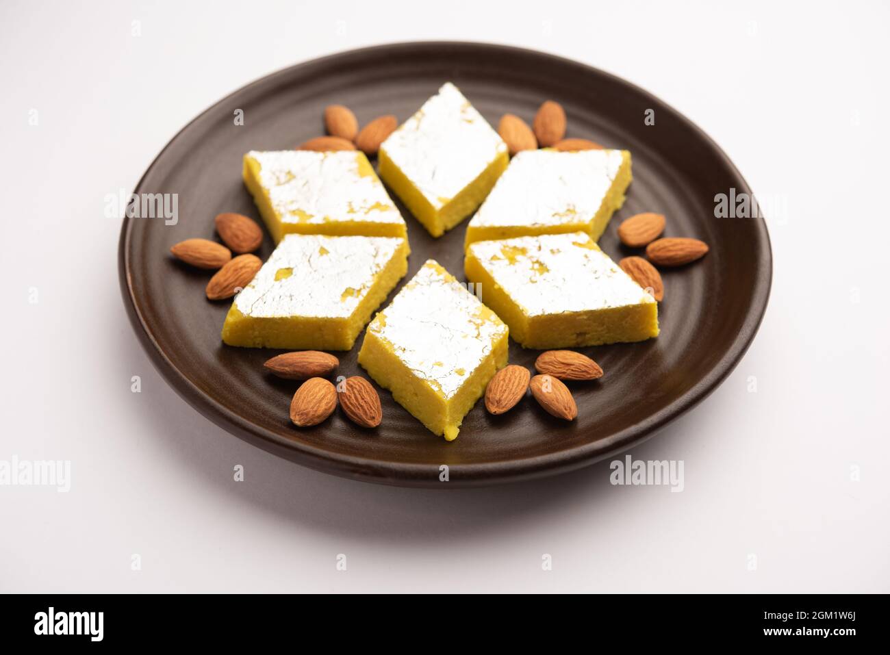 Indian Sweet Food Badam Katli or Barfi Also Known As Almond Sweet burfi