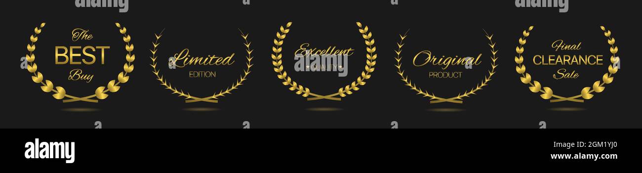 Best buy Golden laurel wreath label set Stock Vector Image & Art - Alamy