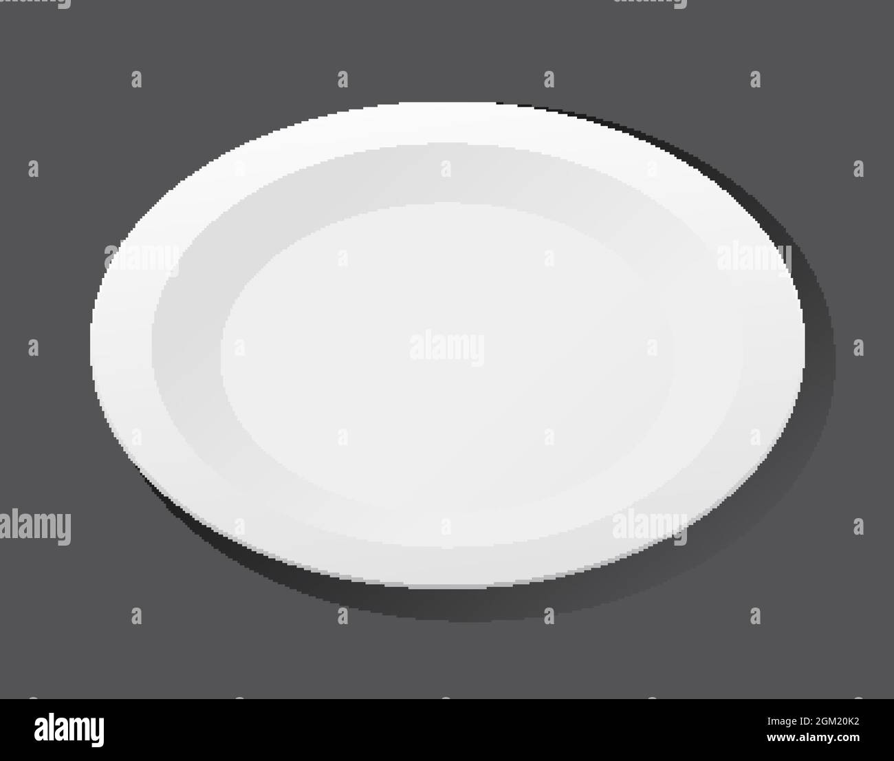 White plain plate on black background illustration Stock Vector Image ...