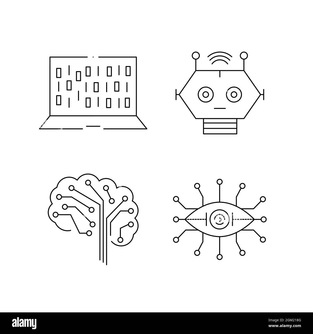 Artificial intelligence and machine learning line icon Stock Vector ...