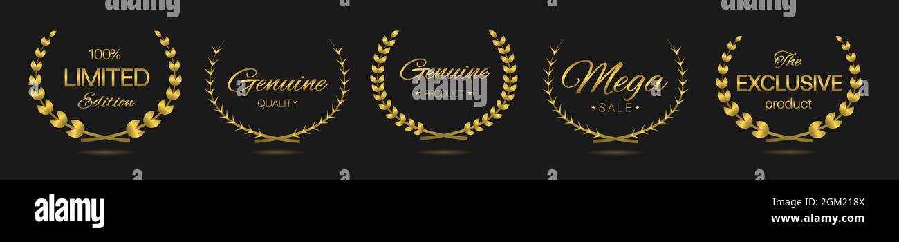 Limited edition Golden laurel wreath label set Stock Vector Image & Art ...