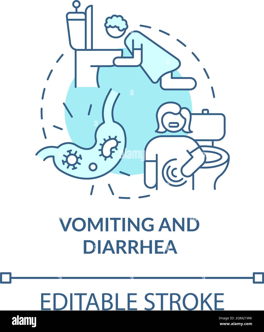 Vomiting and diarrhea blue concept icon Stock Vector Image & Art Alamy