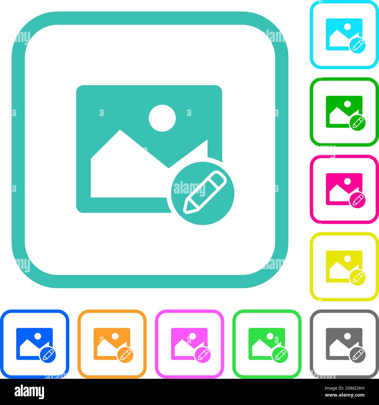 Edit image vivid colored flat icons in curved borders on white ...