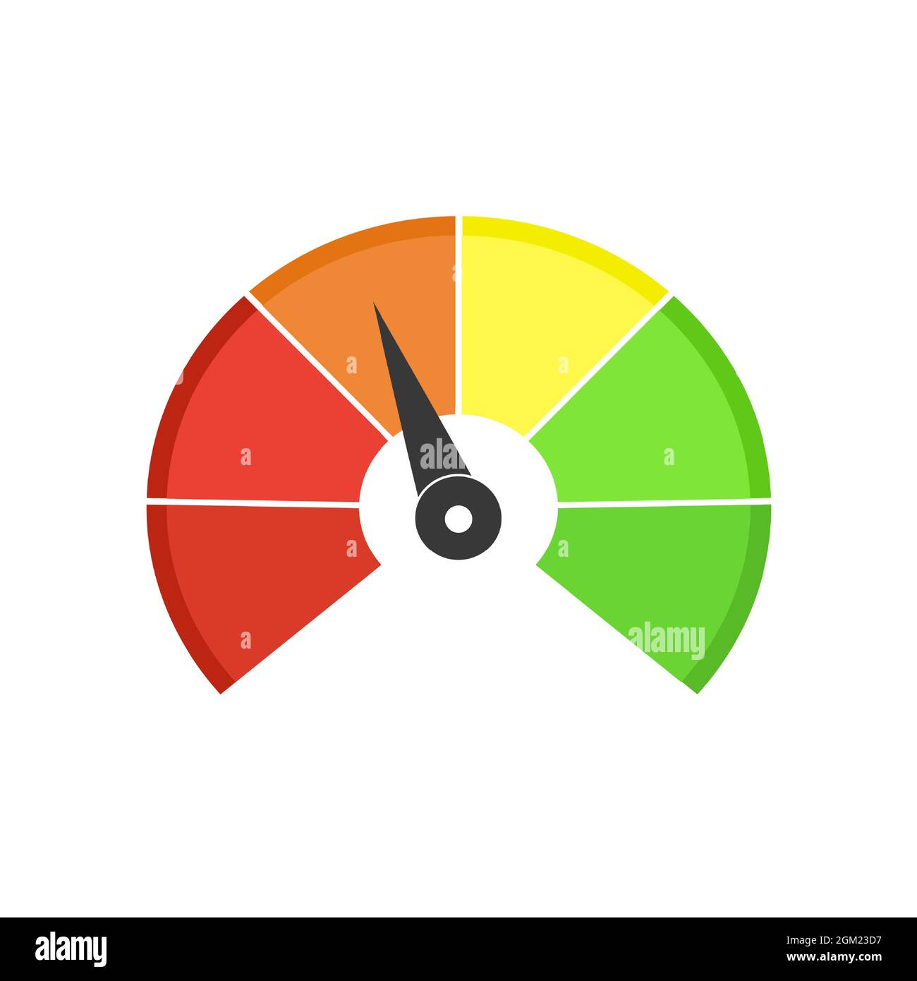 Speedometer or tachometer with arrow. Infographic gauge element
