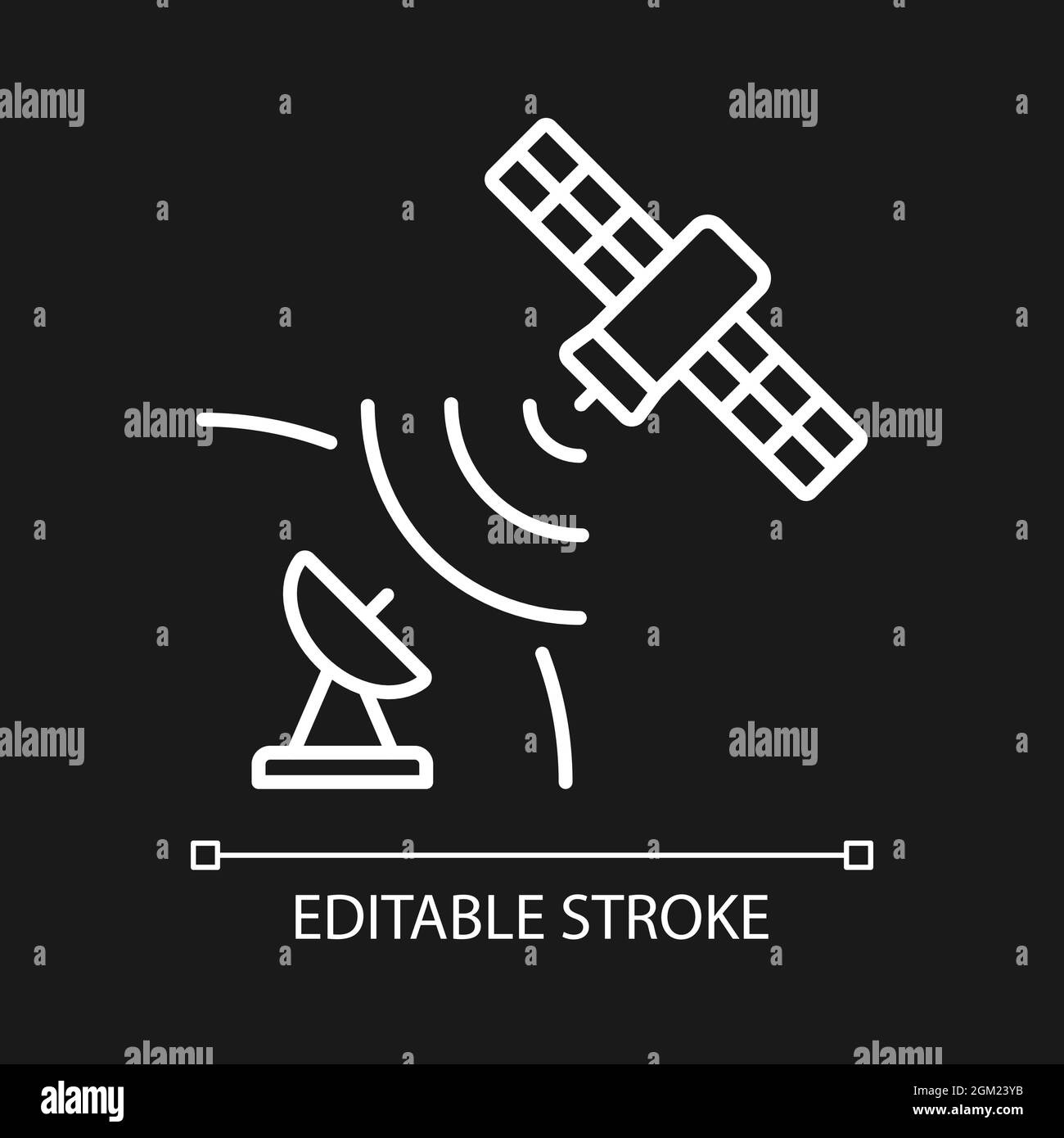 Satellite signal white linear icon for dark theme Stock Vector Image ...