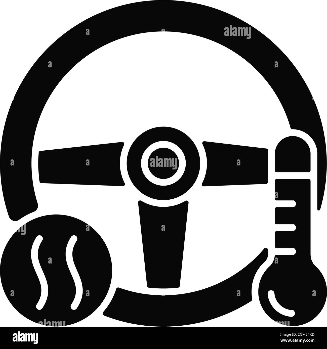 Heated steering wheel black glyph icon Stock Vector Image & Art Alamy