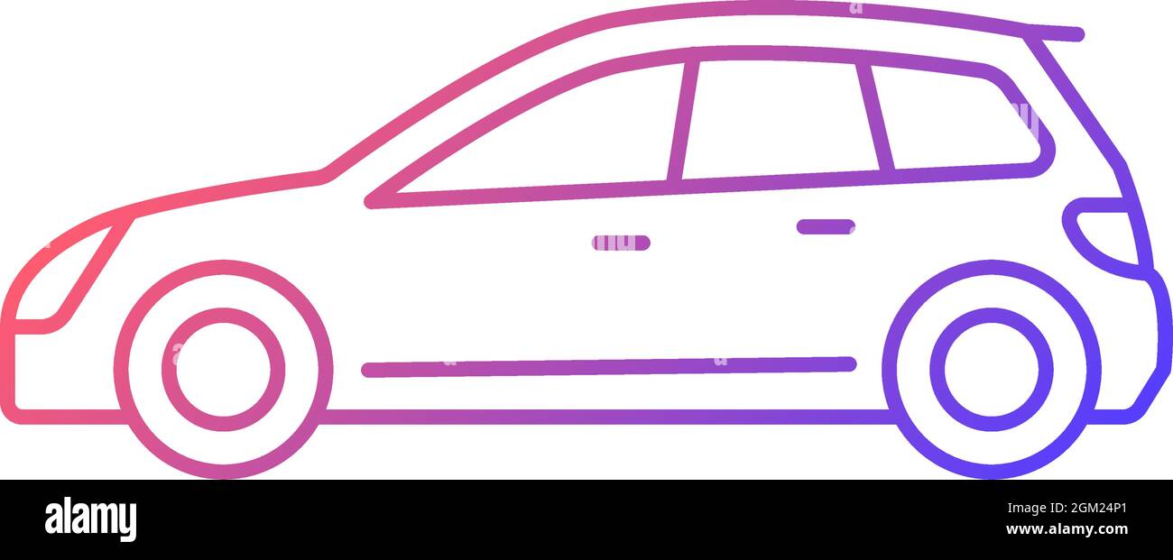 Hatchback gradient linear vector icon Stock Vector