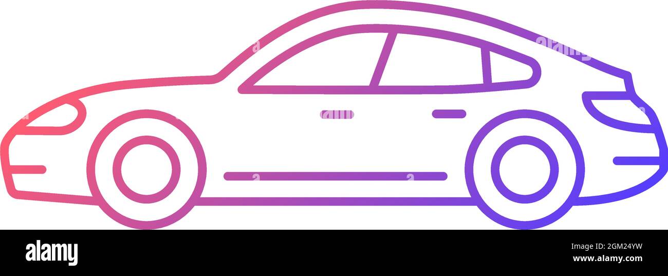 Sports sedan gradient linear vector icon Stock Vector