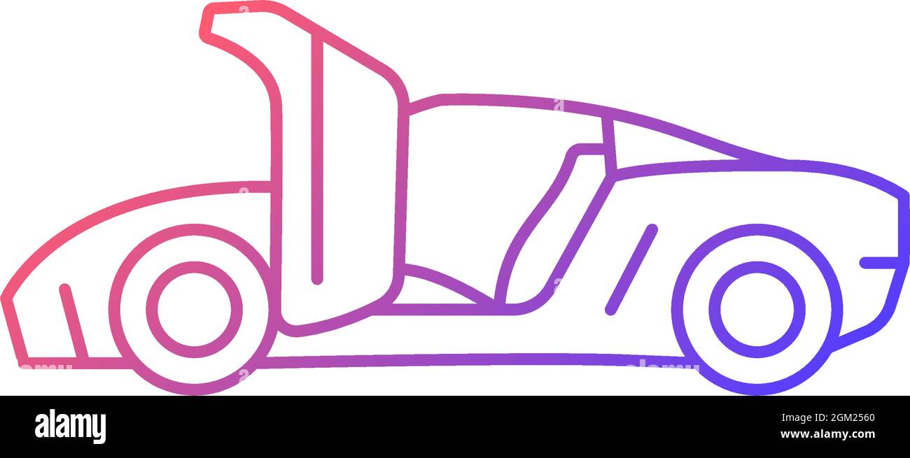 Car with synchro helix doors gradient linear vector icon Stock Vector