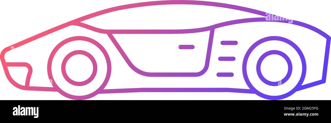 Supercar gradient linear vector icon Stock Vector