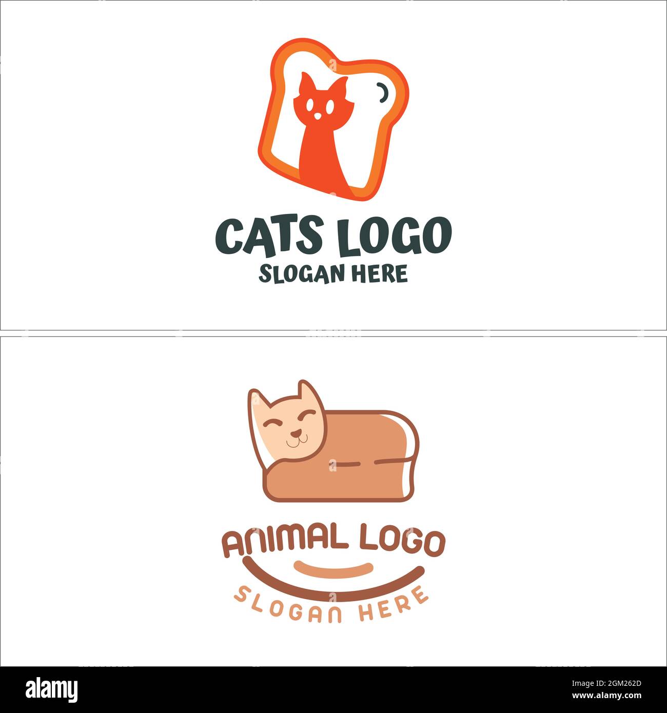 Animal pet shop bread cats logo design Stock Vector