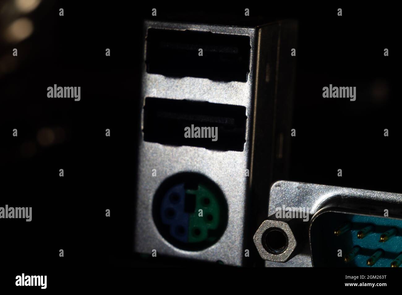 Closeup of the ps / 2 connector on the motherboard Stock Photo Alamy