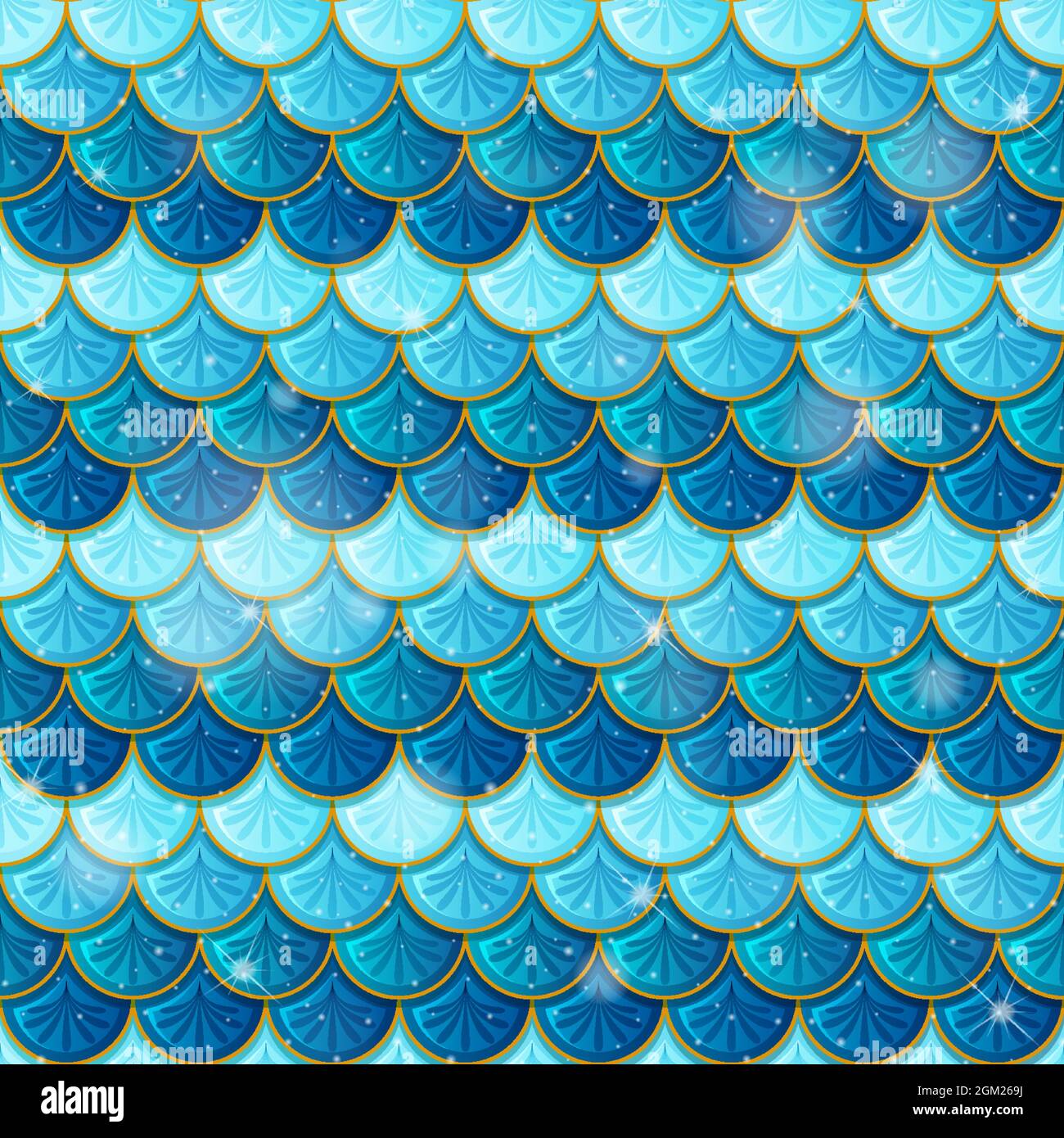 Pearlescent mermaid scales seamless pattern  illustration Stock Vector