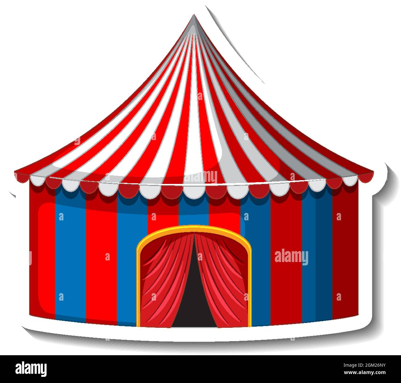 Sticker template with Circus Tent isolated illustration Stock Vector ...