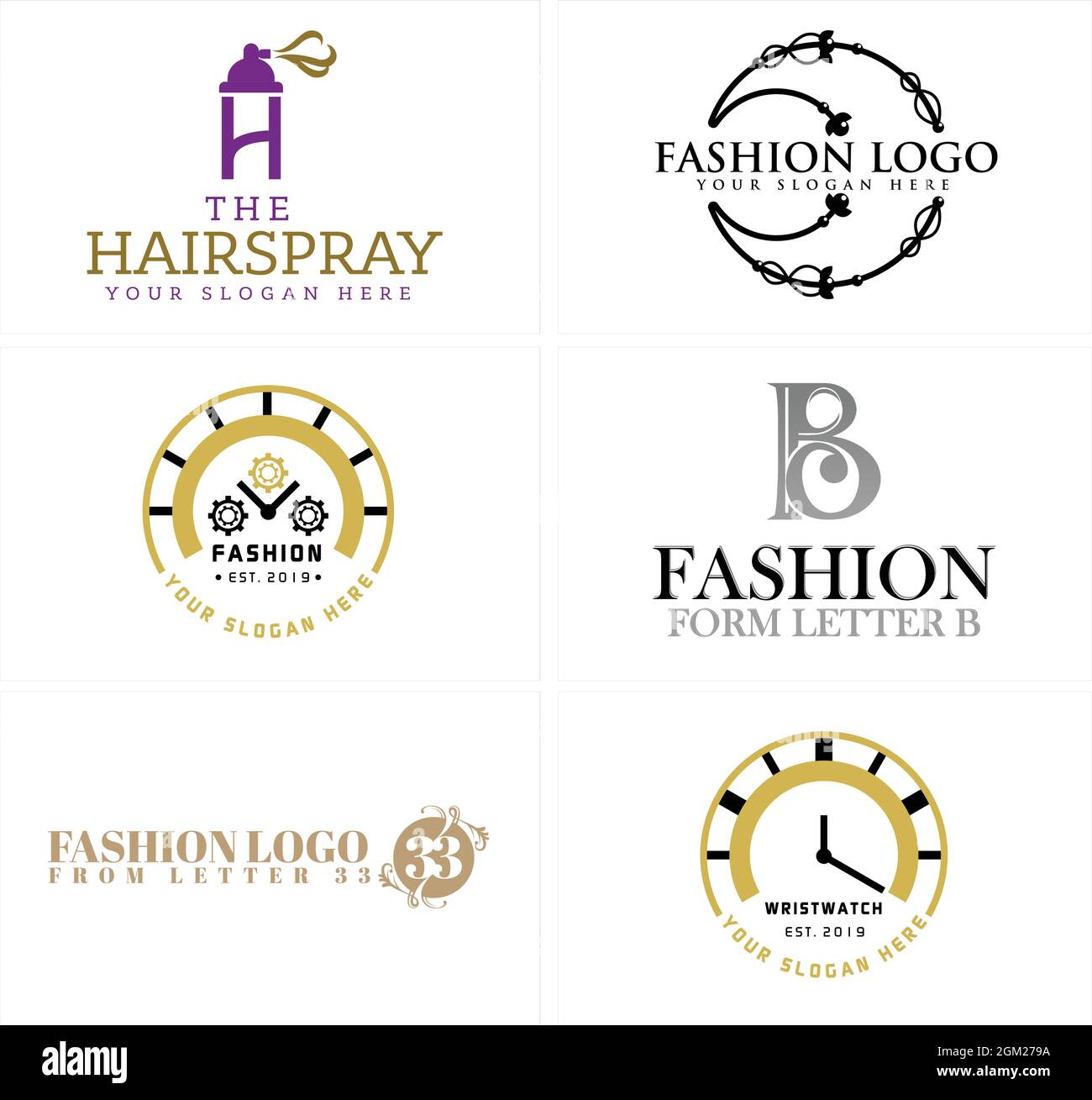 Fashion Logo Design, Fashion Clothes Shop, Boutique, Beauty Salon, Dress  Store Label Stock Vector