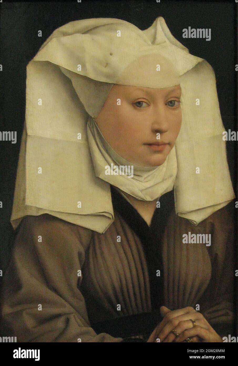 Vintage medieval portrait of a woman in period costume Stock Photo - Alamy