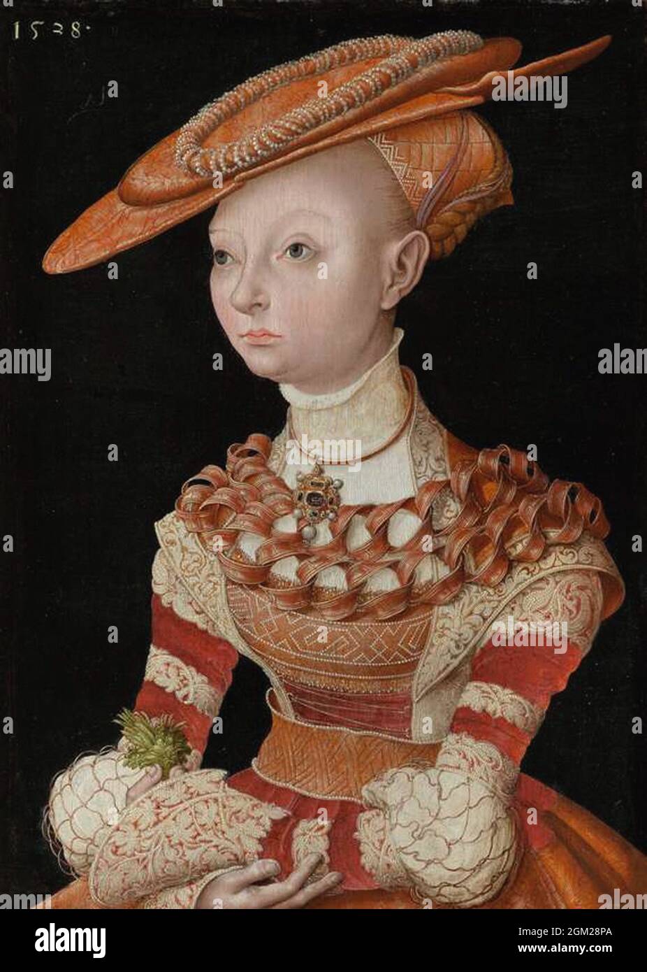 Vintage medieval portrait of a woman in period costume Stock Photo - Alamy