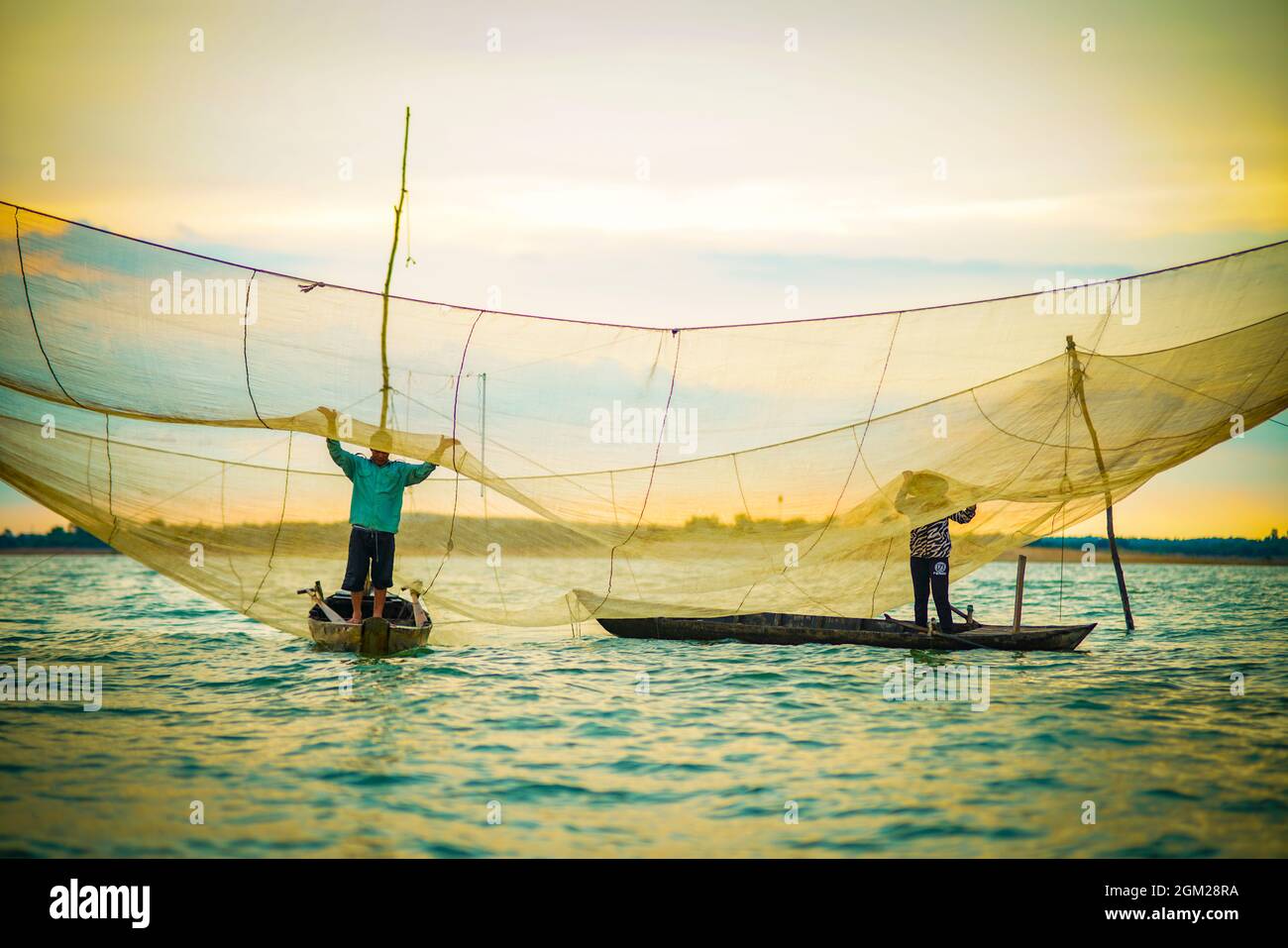Fishing on Tri An lake in Dong Nai province southern Vietnam Stock ...