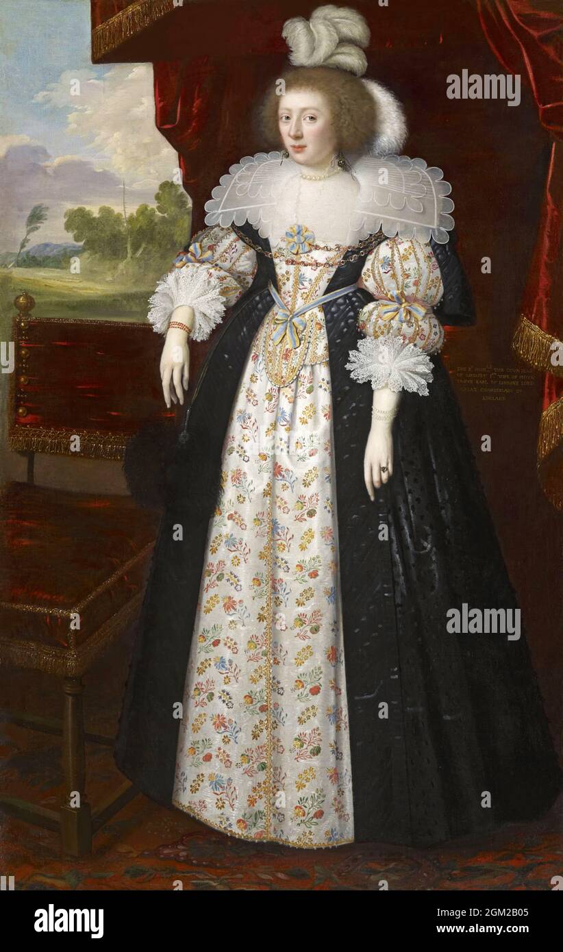 Vintage medieval portrait of a woman in period costume Stock Photo - Alamy