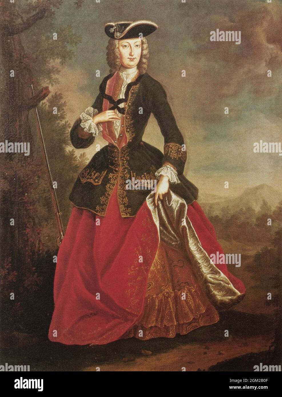 Vintage medieval portrait of a woman in period costume Stock Photo - Alamy