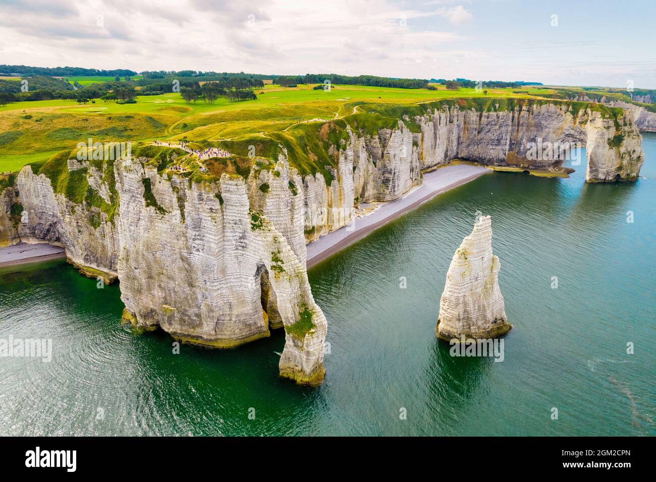 Aerial shot of Etretat cliffs in Normandy, France Stock Photo - Alamy