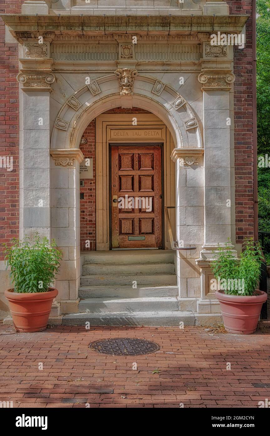 UPenn Sweeten Alumni  - Originally, as the Delta Tau Delta fraternity house, this building linked the fraternity to campus with Gothic architecture. I Stock Photo