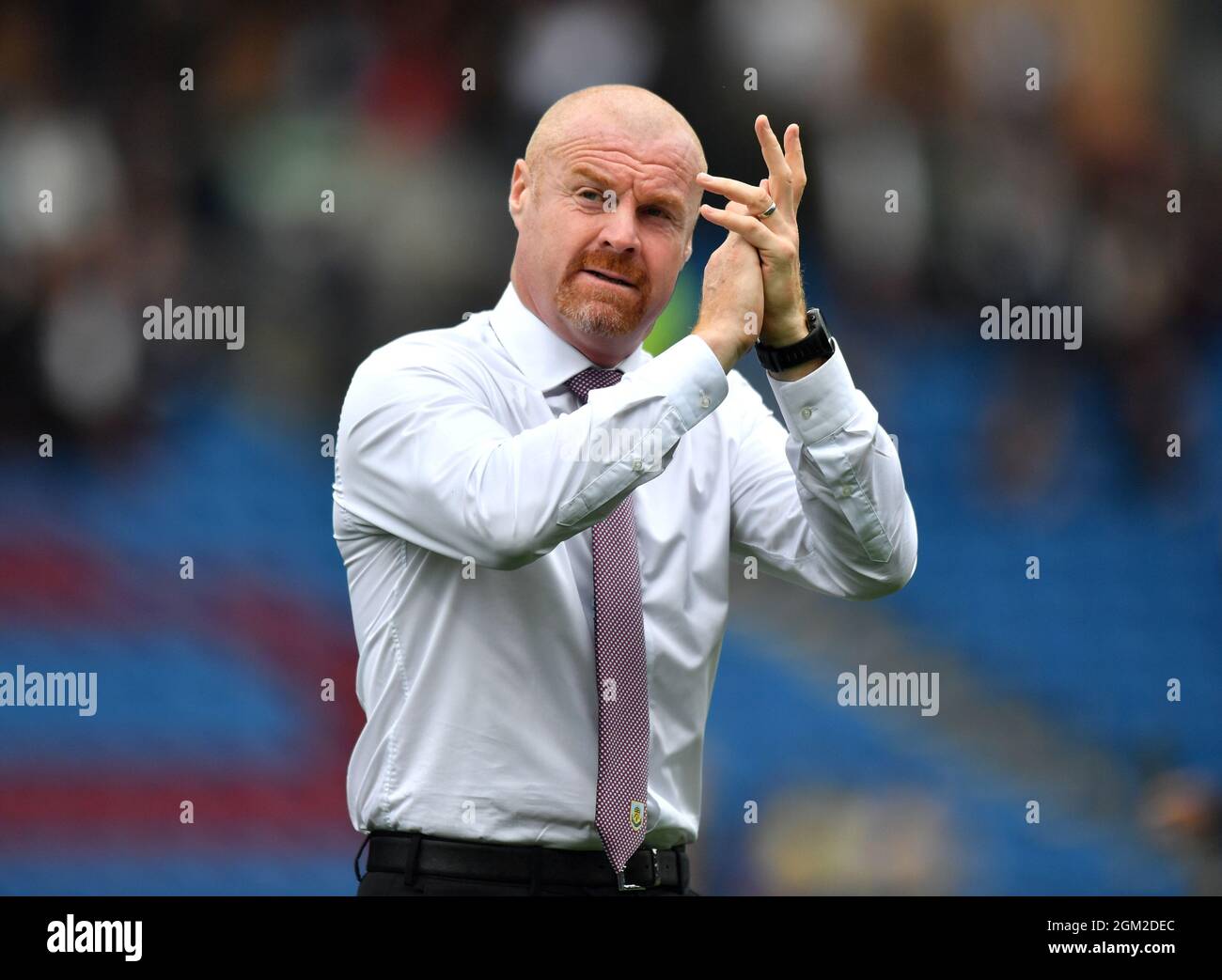 File photo dated 14-08-2021 of Burnley manager Sean Dyche. Issue date: Thursday September 16, 2021. Stock Photo