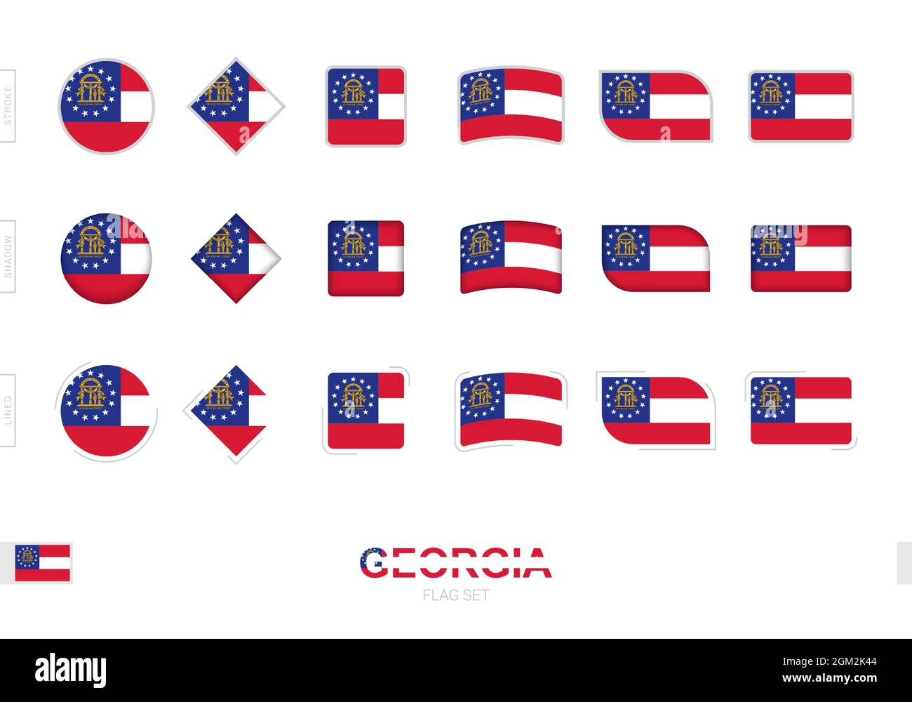 flag set, simple flags of with three different effects