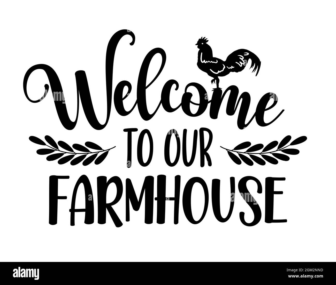 Welcome to our Farmhouse - Happy Harvest fall festival design for markets, restaurants, flyers, cards, invitations, stickers, banners. Vintage home de Stock Vector