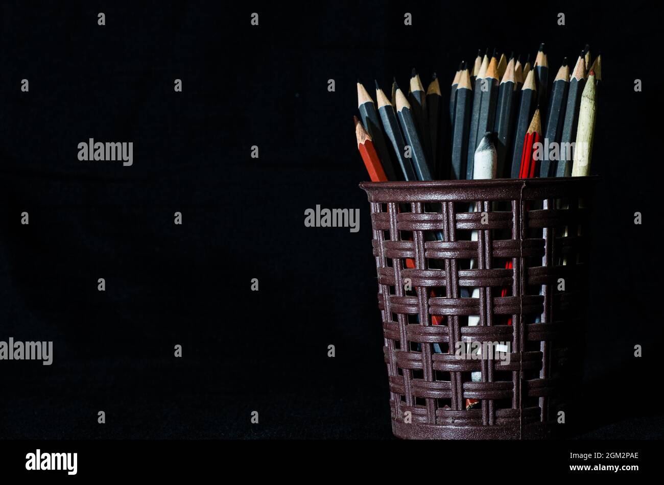 Pencil holder for creative artist Stock Photo