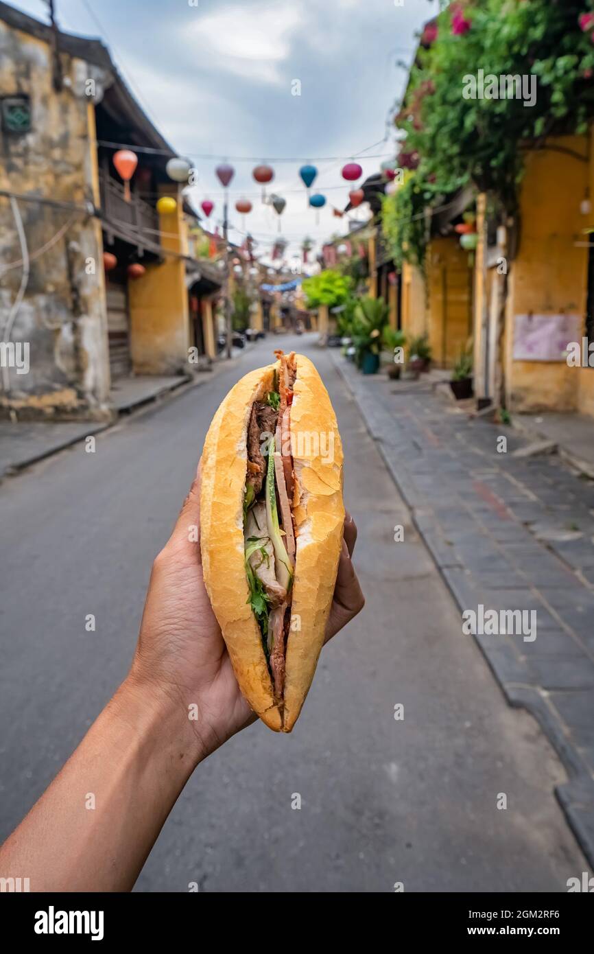 Banh mi Phuong is known as the best bread in the world - Vietnamese sandwich - Vietnamese food Stock Photo