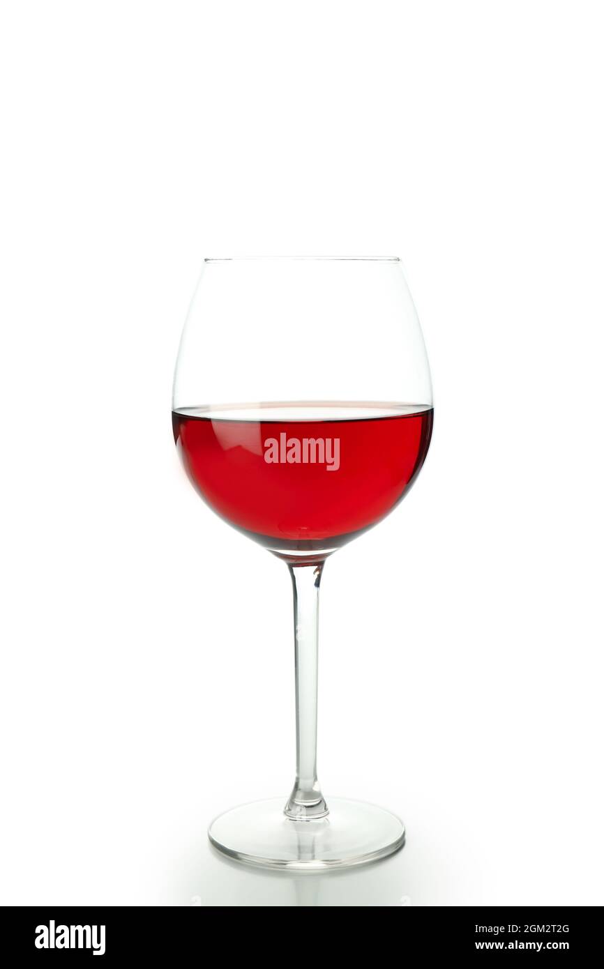Glass of red wine isolated on white background Stock Photo - Alamy