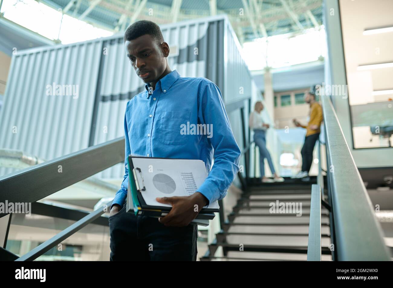 Thoughtful manager, idea developing in IT office Stock Photo