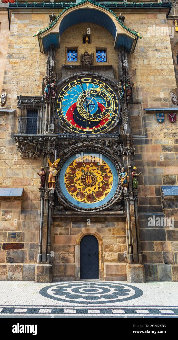 Prague astronomical clock on the Old Town Hall tower, Old Town Square