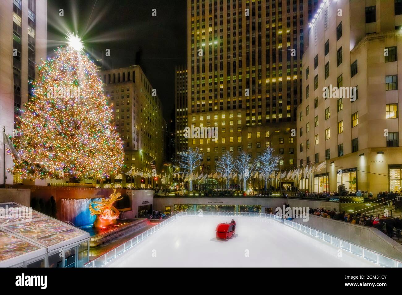 Rockefeller Center Christmas NYC View to the resplendent illuminated