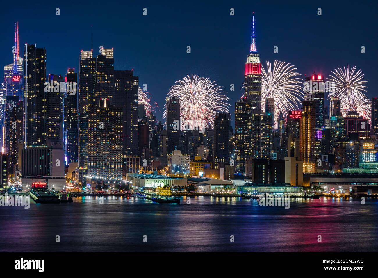 NYC 4th Of July Fireworks Celebration New York City skyline with the