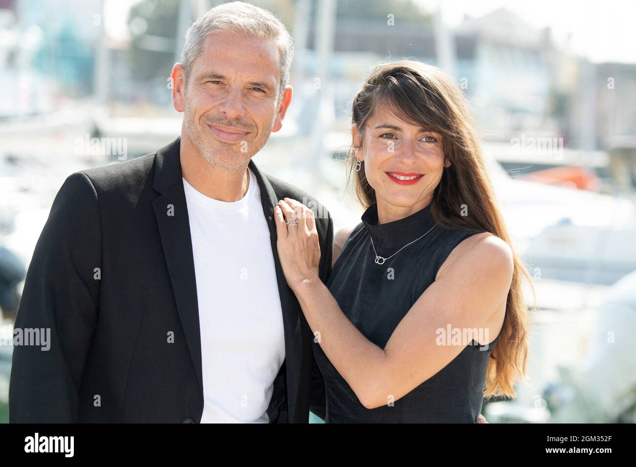 Medi Sadoun and Audrey Dana attend L ami qui n existe pas photocall during  the 23rd TV Fiction Festival at La Rochelle, on September 16, 2021 in La  Rochelle, France. Photo by