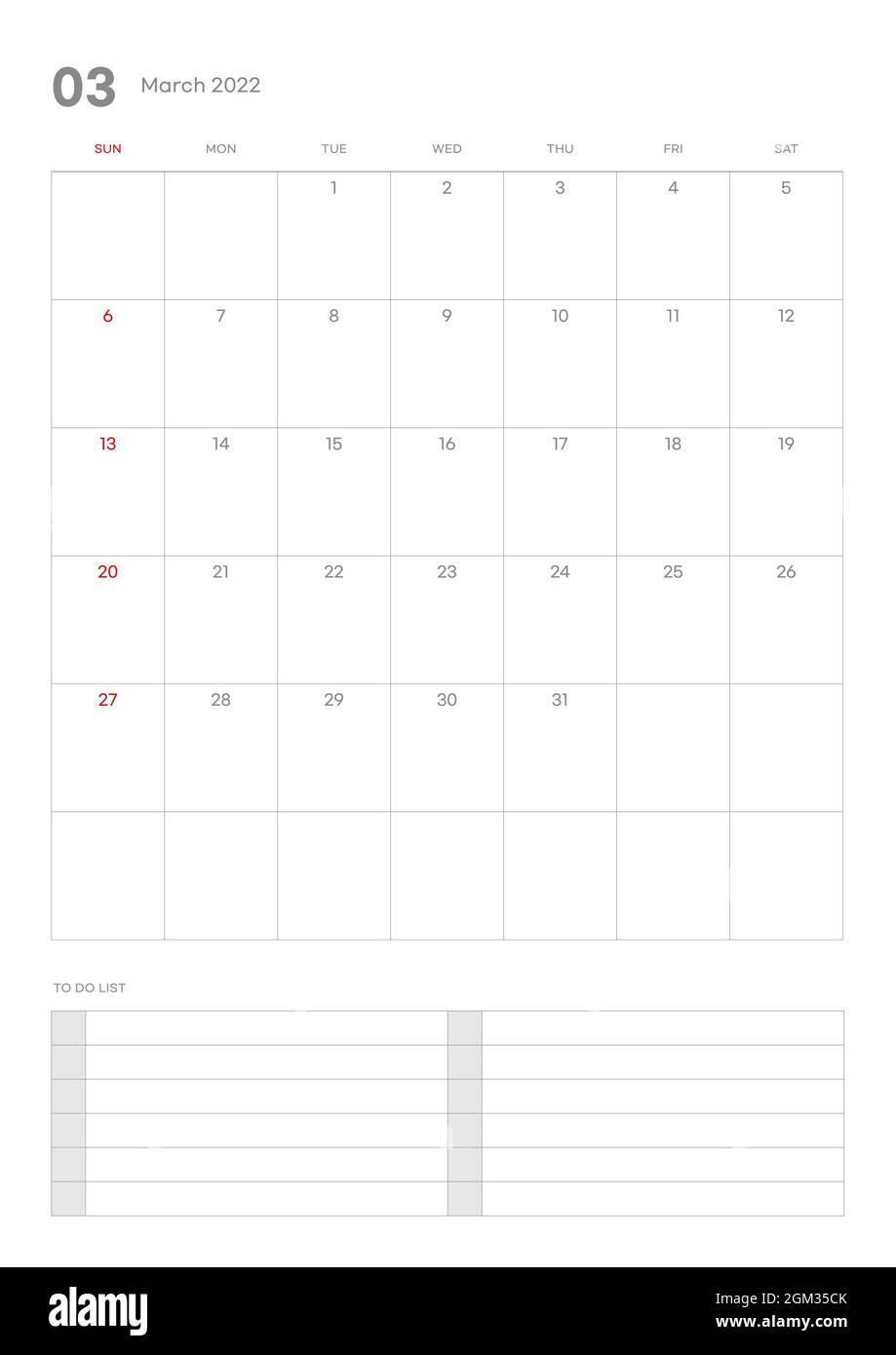 march 2022 calendar template illustration note scheduler diary planner document template illustration stock photo alamy