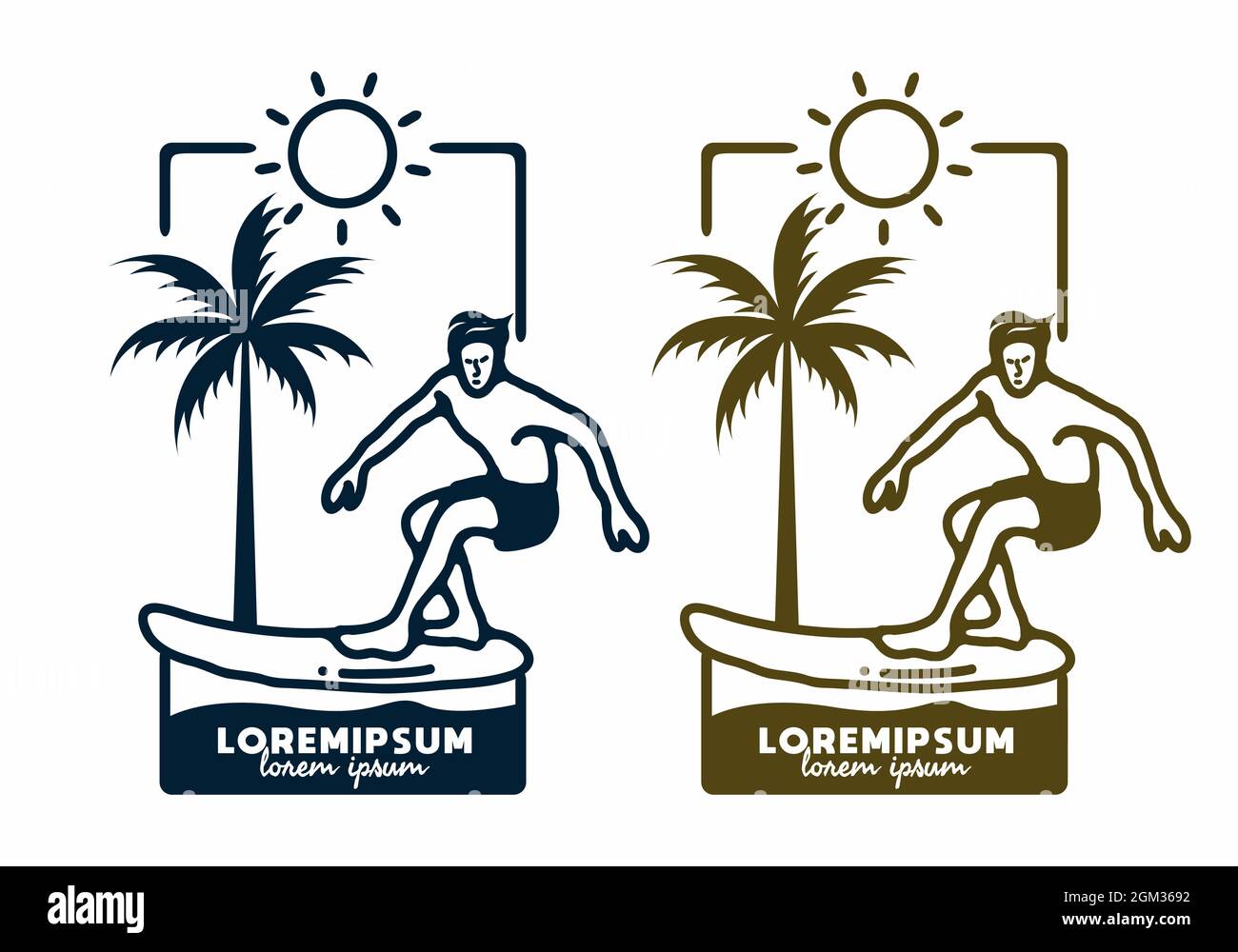 Sunshine surfing Stock Vector Images - Alamy