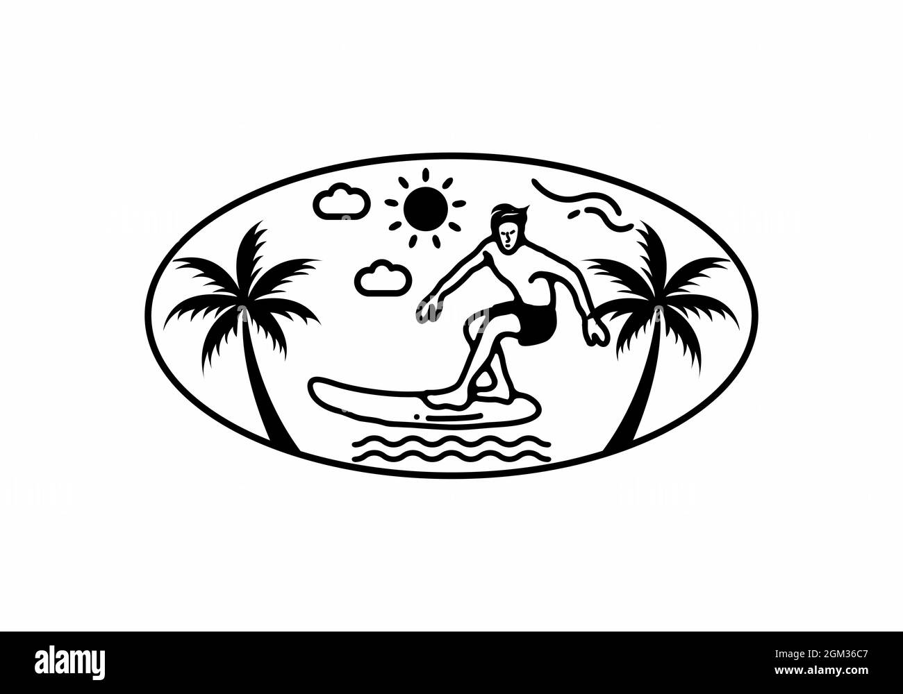 Vintage stamp surfing Black and White Stock Photos & Images - Alamy