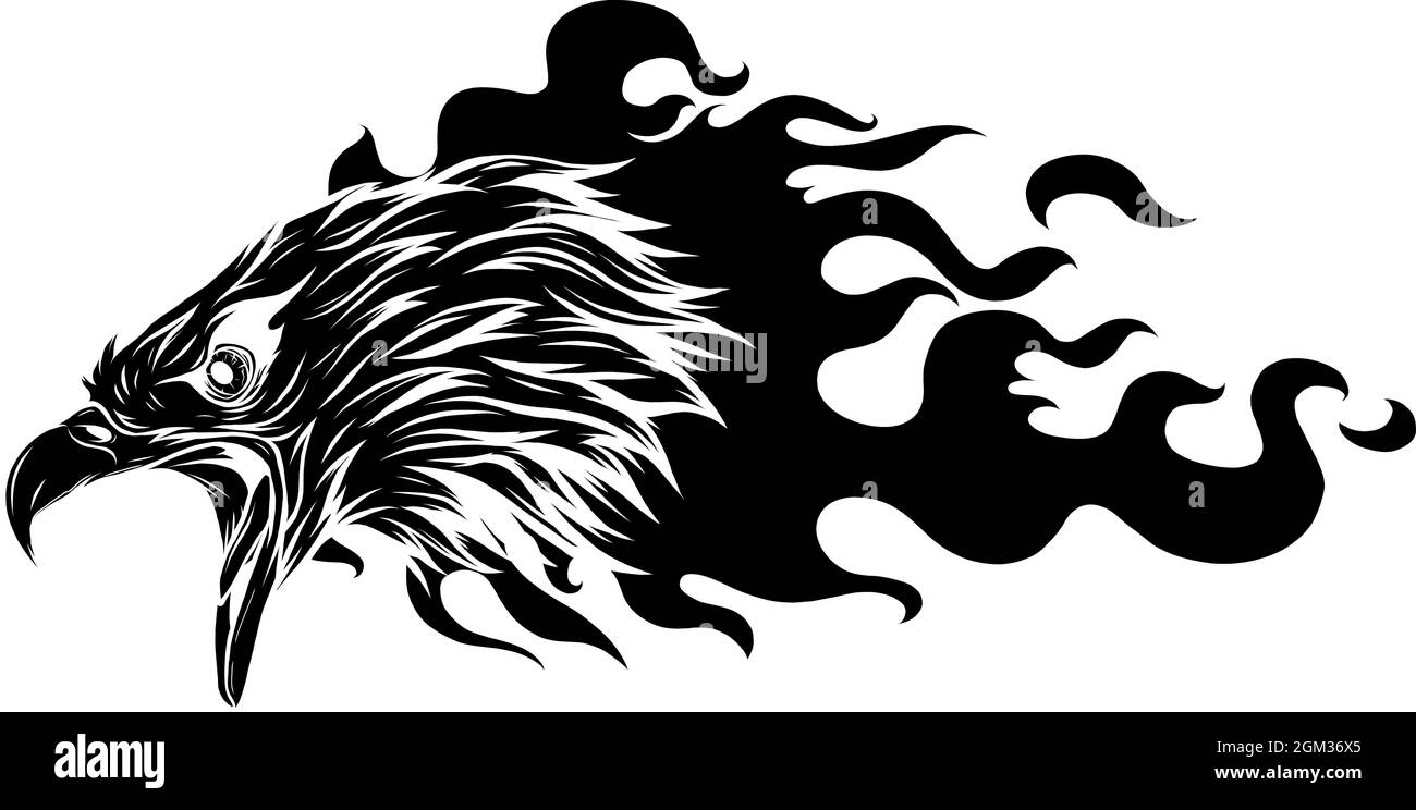 vector illustration of silhouette Eagle Supercharge Abstract Stock Vector