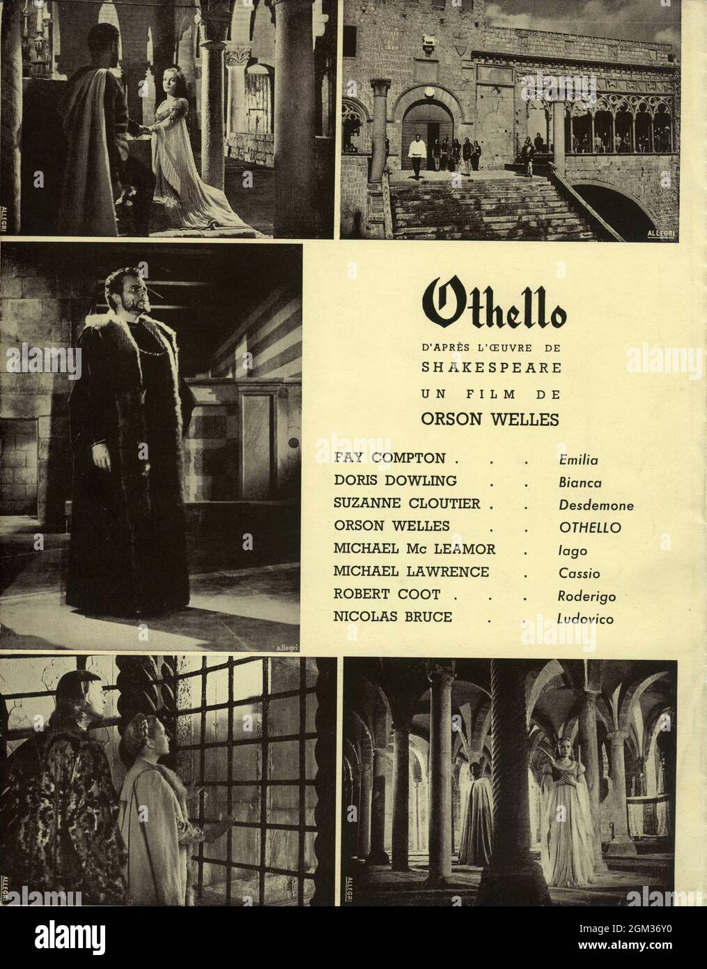 ORSON WELLES and SUZANNE CLOUTIER as Desdemona in OTHELLO 1951 director ...