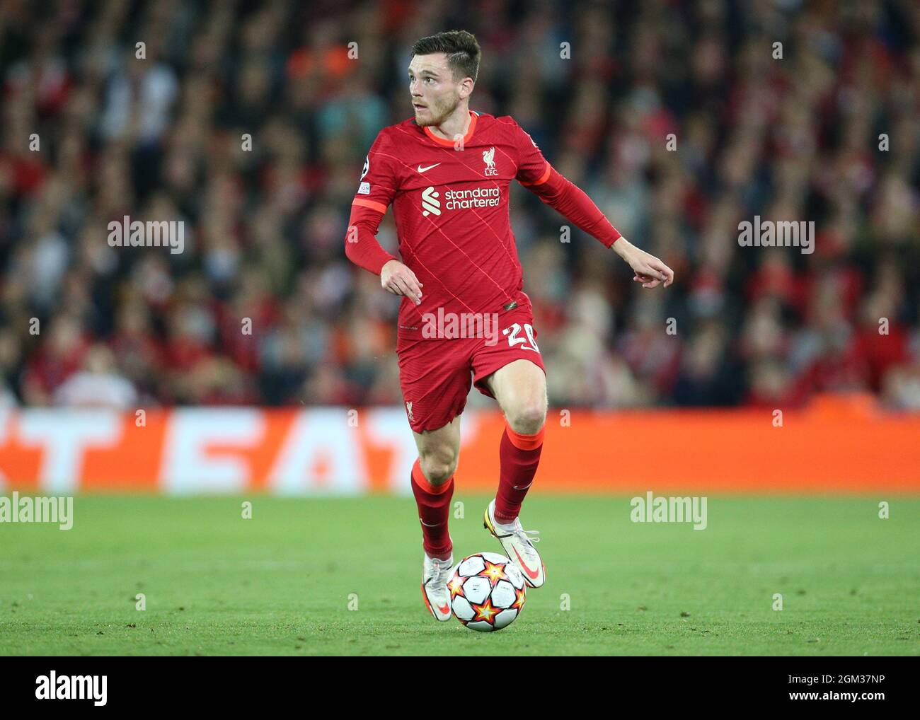 Liverpool, UK. 15th Sep, 2021. Andrew Robertson (Liverpool FC) in action  during Group B - Liverpool FC vs AC Milan, UEFA Champions League football  match in Liverpool, England, September 15 2021 Credit