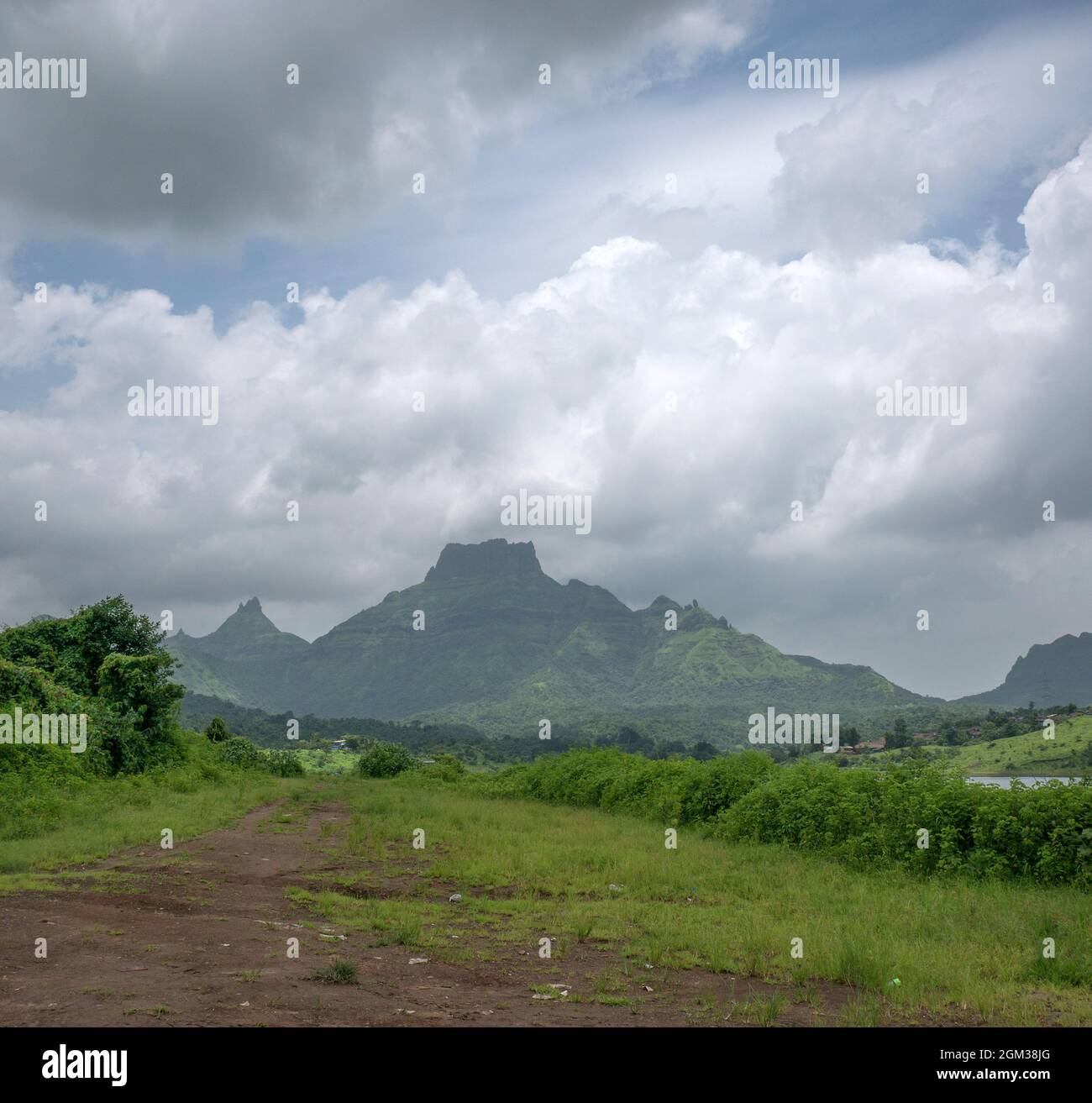 View of a Mountain Chanderi at Panvel state Maharashtra India  August 11 2021 Stock Photo