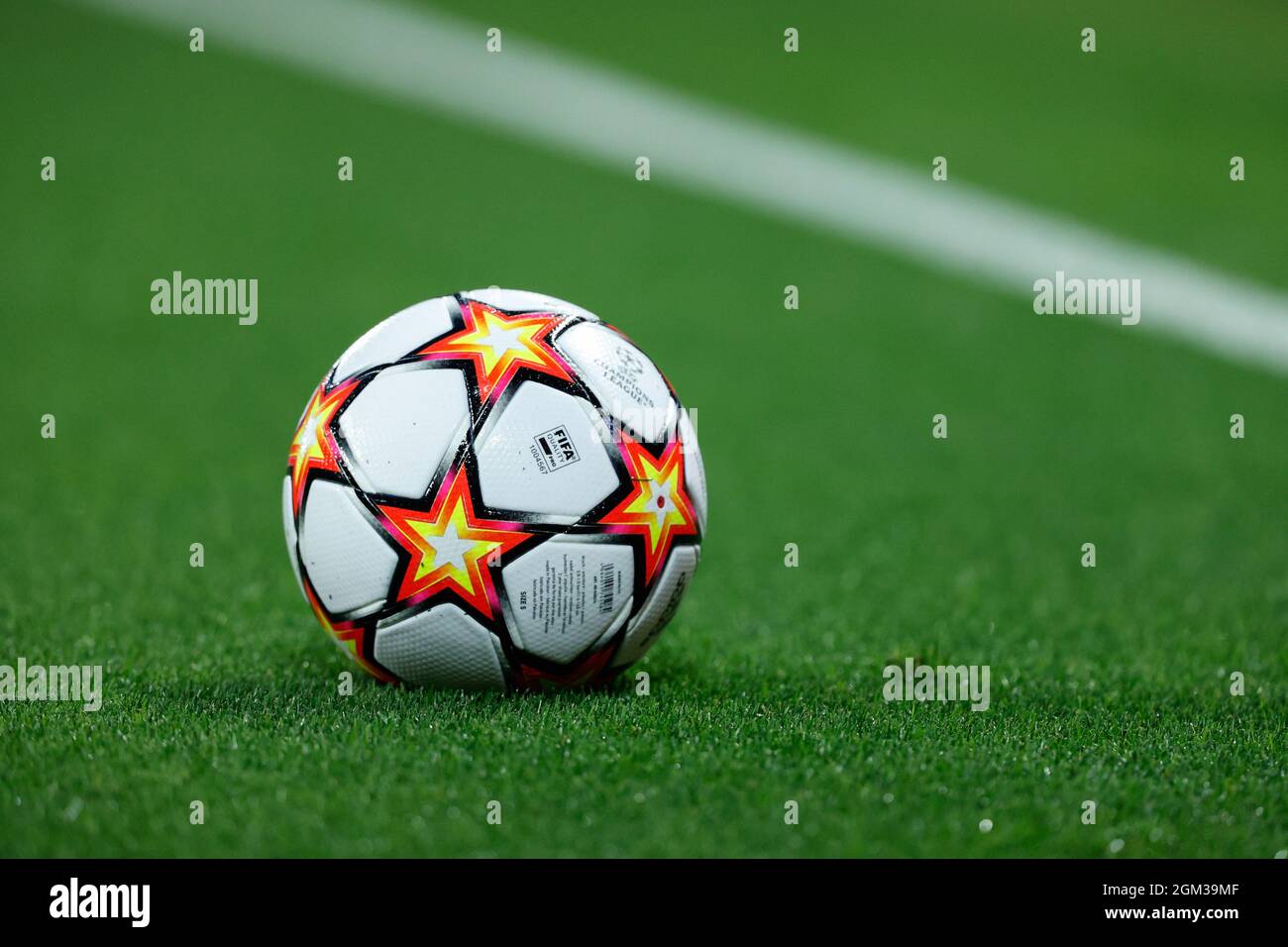 Liverpool, UK. 15th Sep, 2021. The new official Adidas Champions League  2021/22 match ball during Group B - Liverpool FC vs AC Milan, UEFA Champions  League football match in Liverpool, England, September